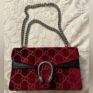 AUTHENTIC Cherry Red Velvet Gucci Dionysus Bag